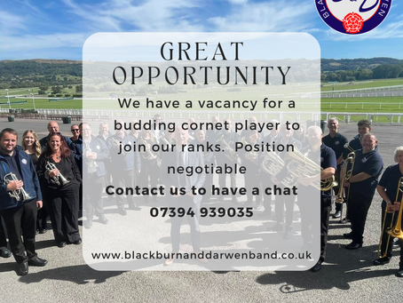 Vacancy for a cornet player