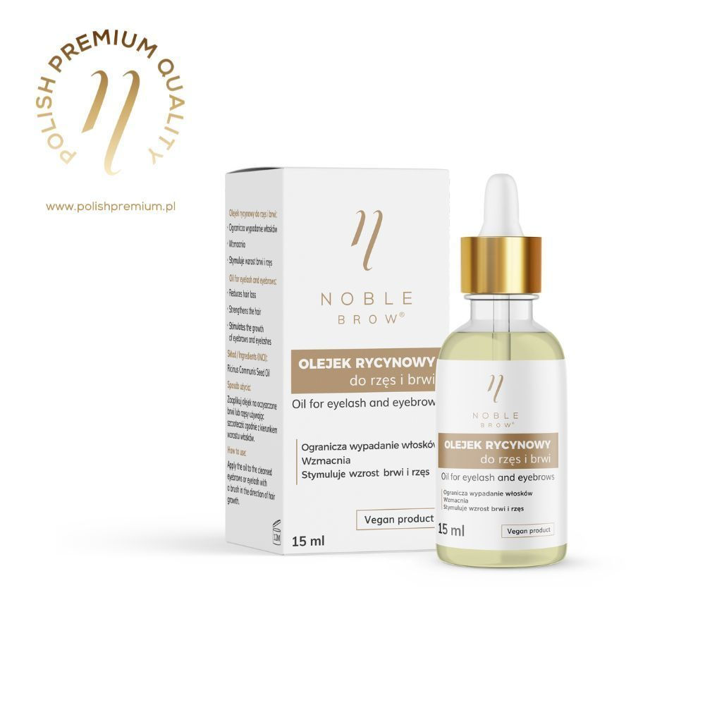 Ricinusolie Noble Brow - styrkelse og stimulering af væksten af øjenbryn og øjen