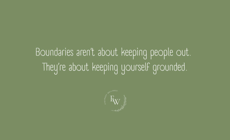 Inspirational quote about boundaries and self-care.