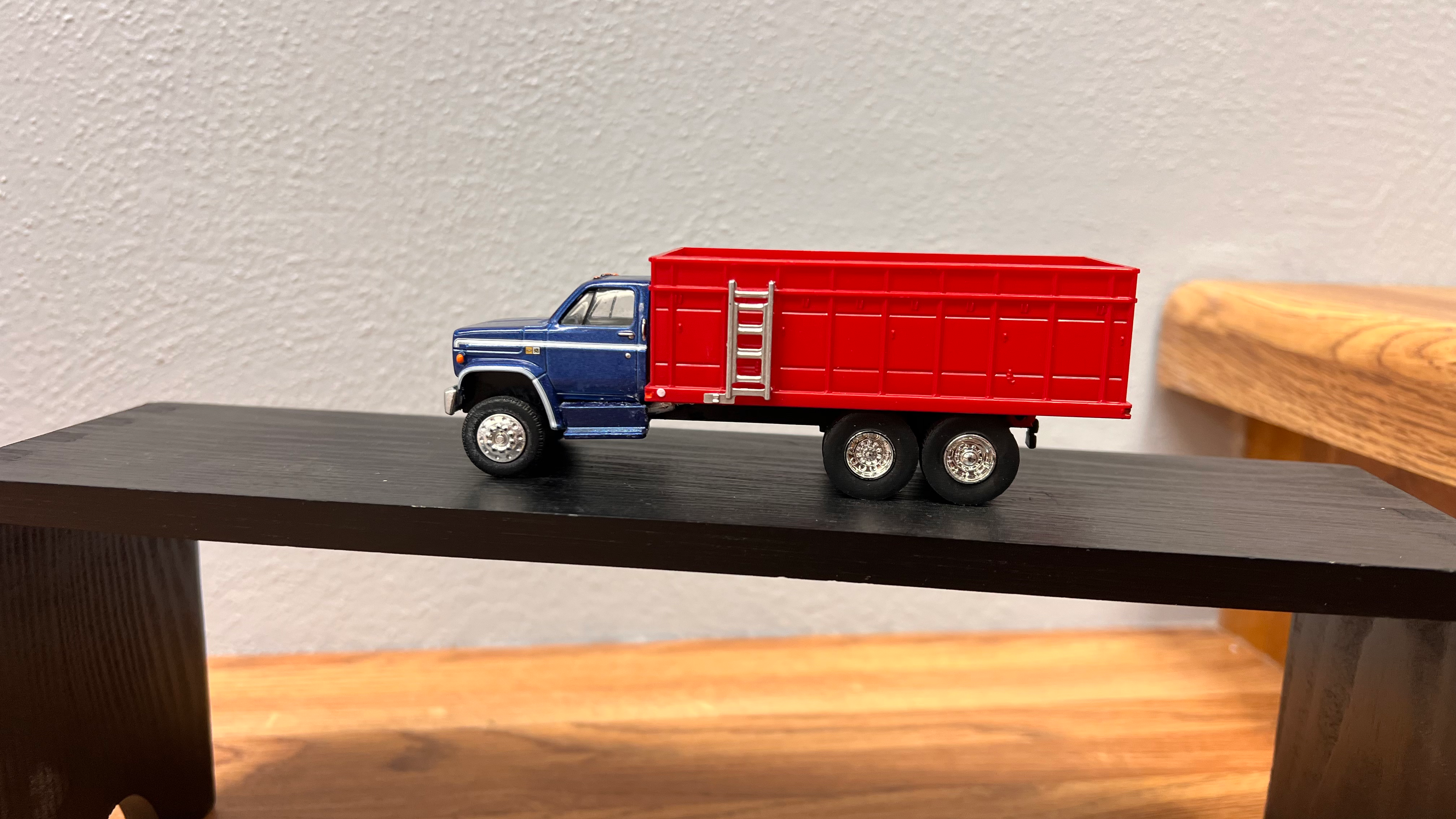 1:64 Scale 1983 Chevy C-70 Blue Cab with Red Box
