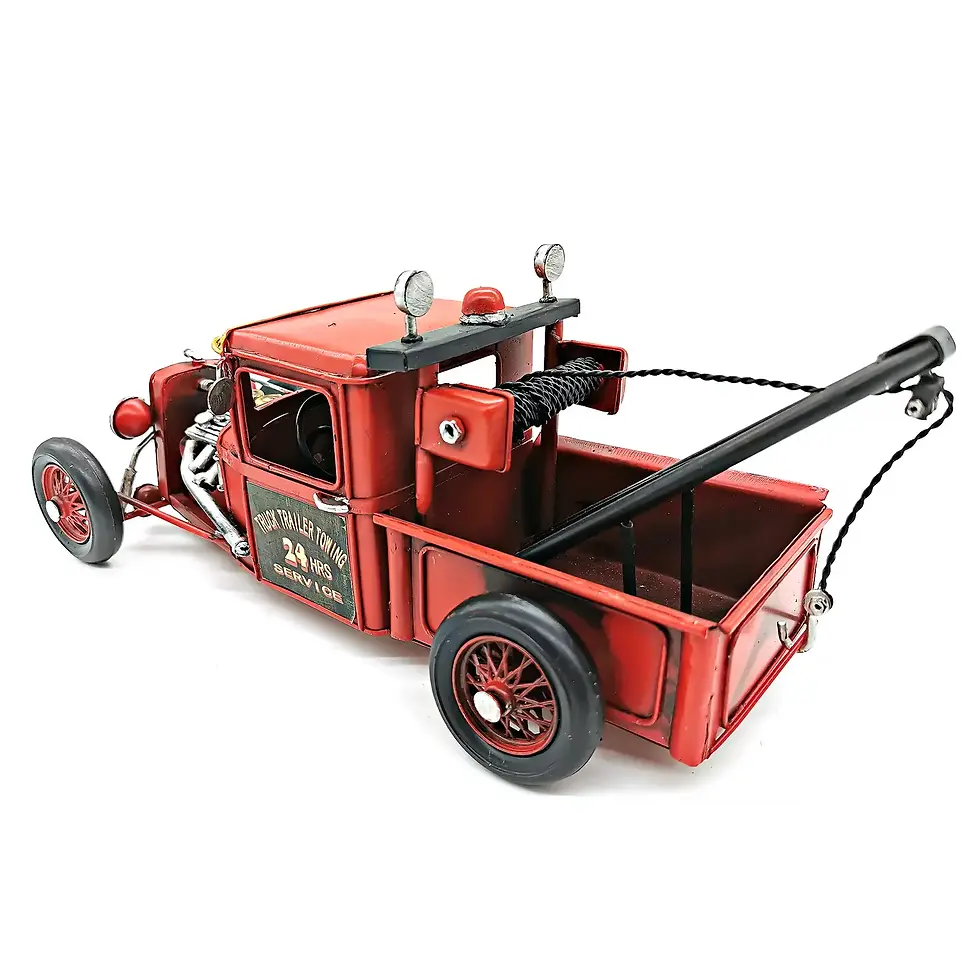 Thumbnail: Vintage Red Metal Tow Truck