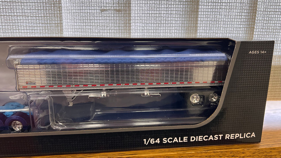 Thumbnail: 1:64 Scale Blue Peterbilt 389 w/63" Flat Top Sleeper w/Chrome Wilson Grain