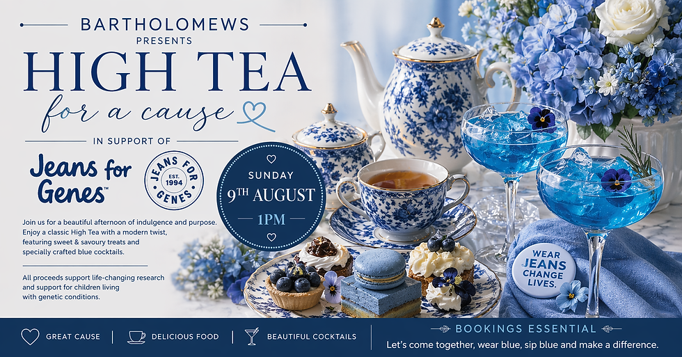 Bartholomews Jeans for Genes Blue High Tea | Newcastle Charity Event