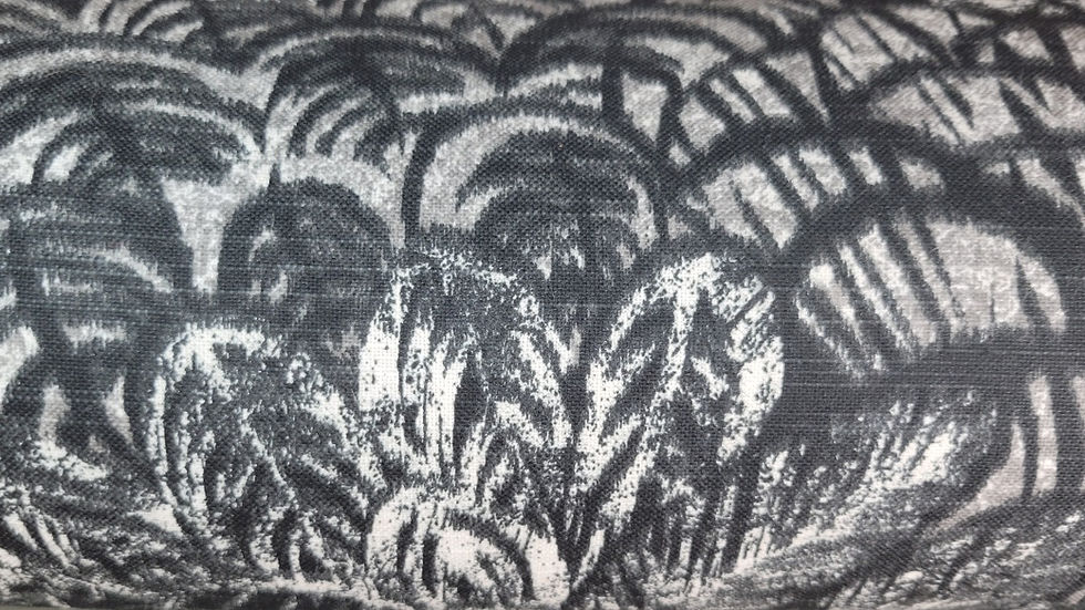 Thumbnail: Hugger mugger standard bolster pattern detail up close