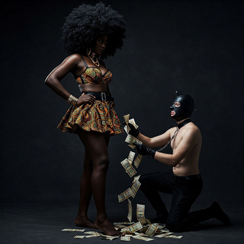 Black Findomme feet being worshipped with plenty of cash!