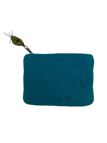 Thumbnail: Teal Llama Zippered Pouch Back View