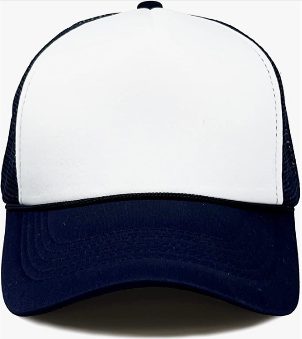 Adult Foam Trucker Hat in White and Navy