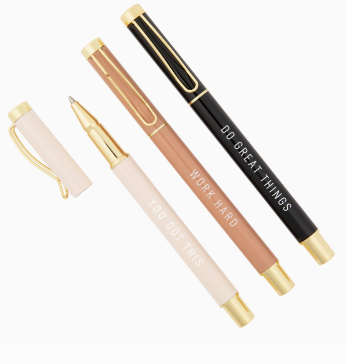 Thumbnail: Motivational Metal Pen Set shown with pens lined up next to each other