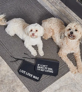 Live Love Wag Canvas Zipper Pouch shown with doggos .png