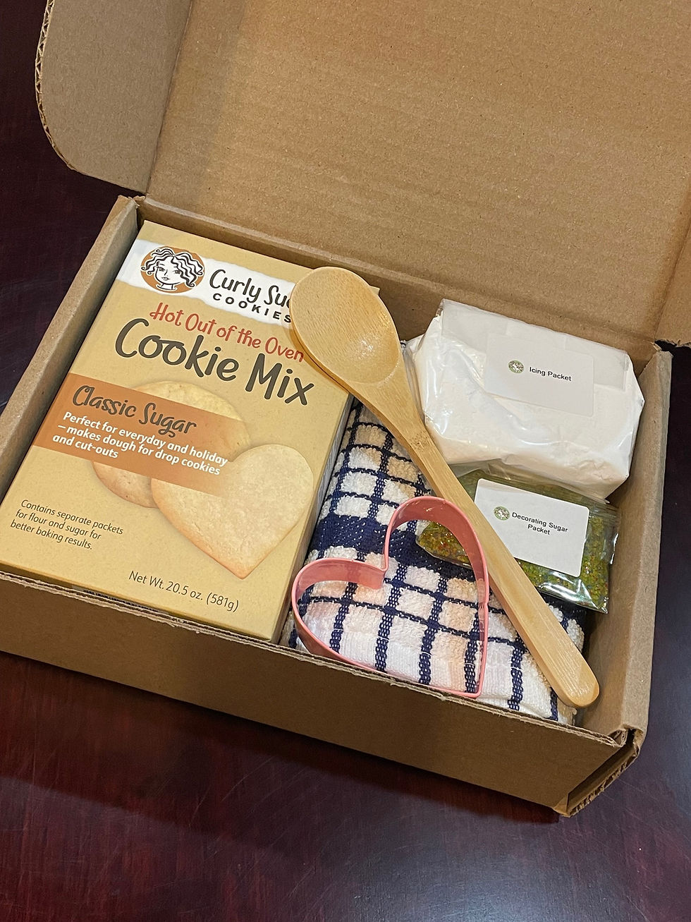 Sugar Cookie Mix Gift Set shown open on a table