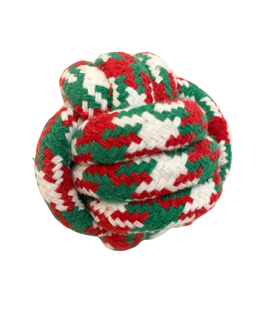 Thumbnail: Christmas Dog Rope Ball Close Up