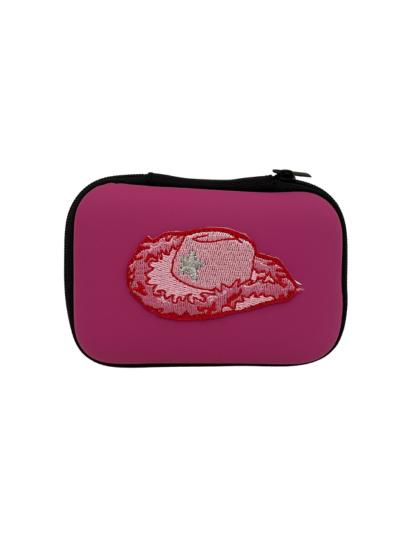 Thumbnail: Pink Tech Stash Case with Pink Cowboy Hat Patch