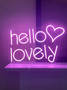 Image of hello lovely with a heart icon in Hot Pink Neon