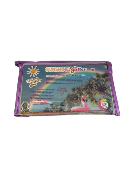 Thumbnail: Purple Glitter Sunscreen and Heart Sunglasses Gift Set Back View