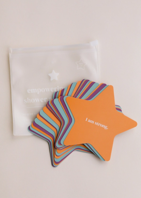 Thumbnail: Shower Affirmation Cards shown outside the packaging with a yellow star on top