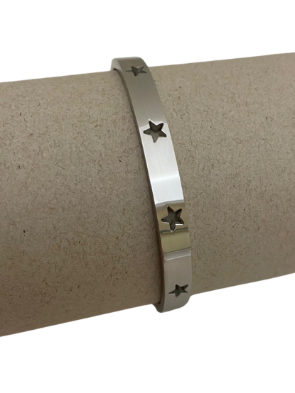 Thumbnail: Star Bangle Bracelet in Silver
