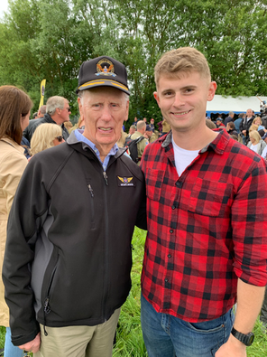 Neil Harrison Gallagher and WWII Veteran James Kunkle in Normandy France
