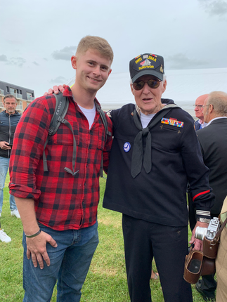 Neil Harrison Gallagher and WWII Veteran Normandy 2019