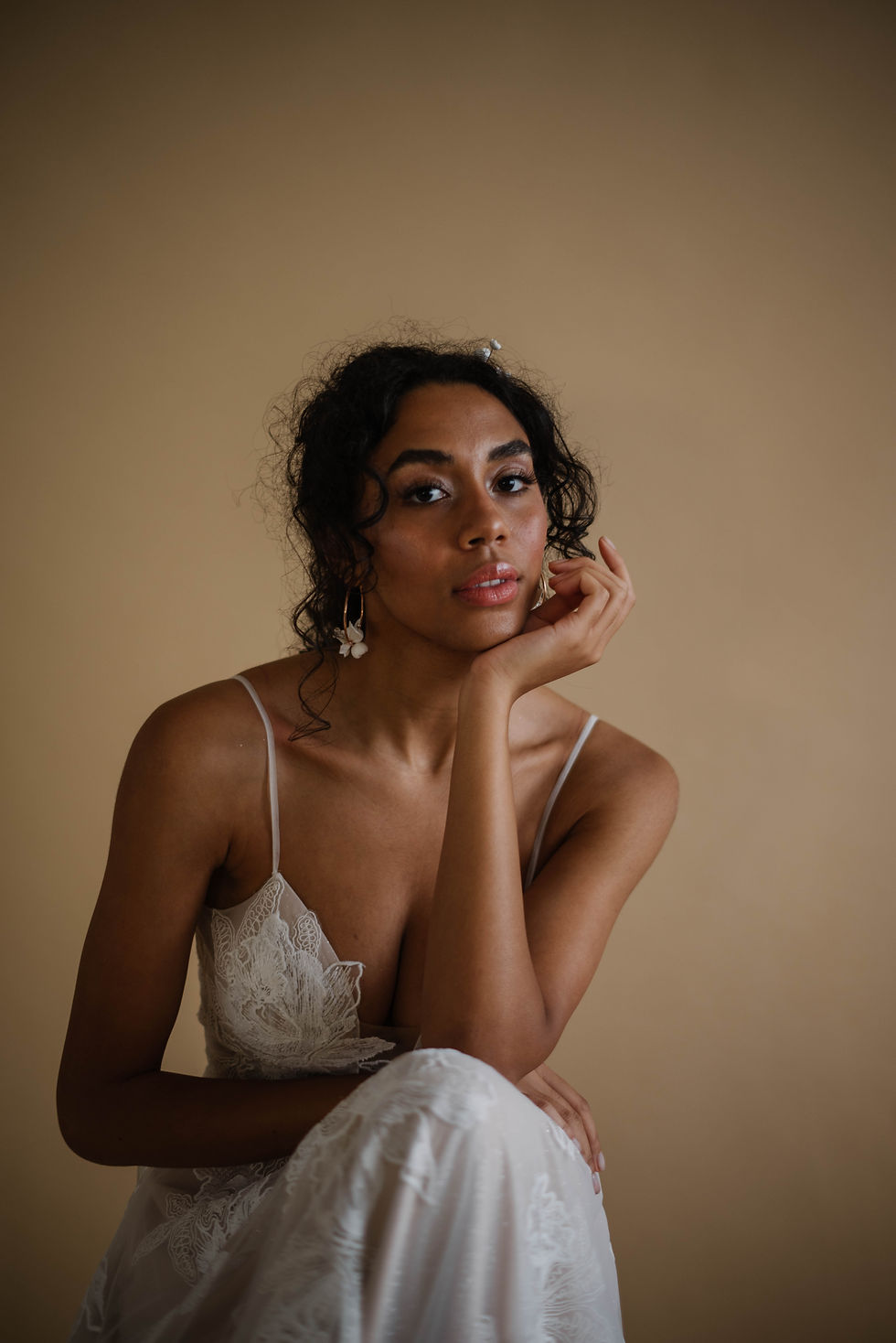 Thumbnail: HALF BLOOM Hoop Earrings