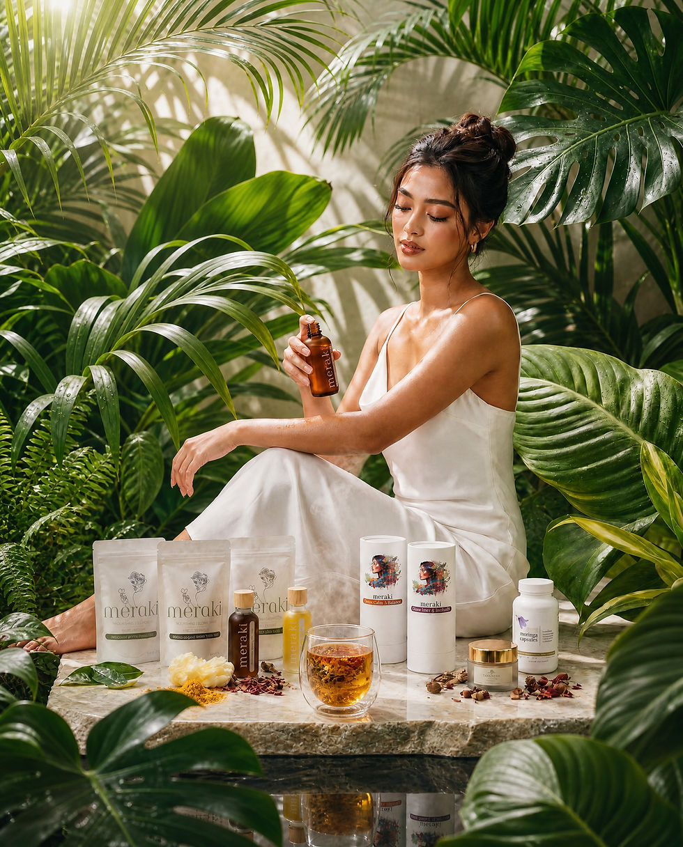 a woman applying wash off botanical oils