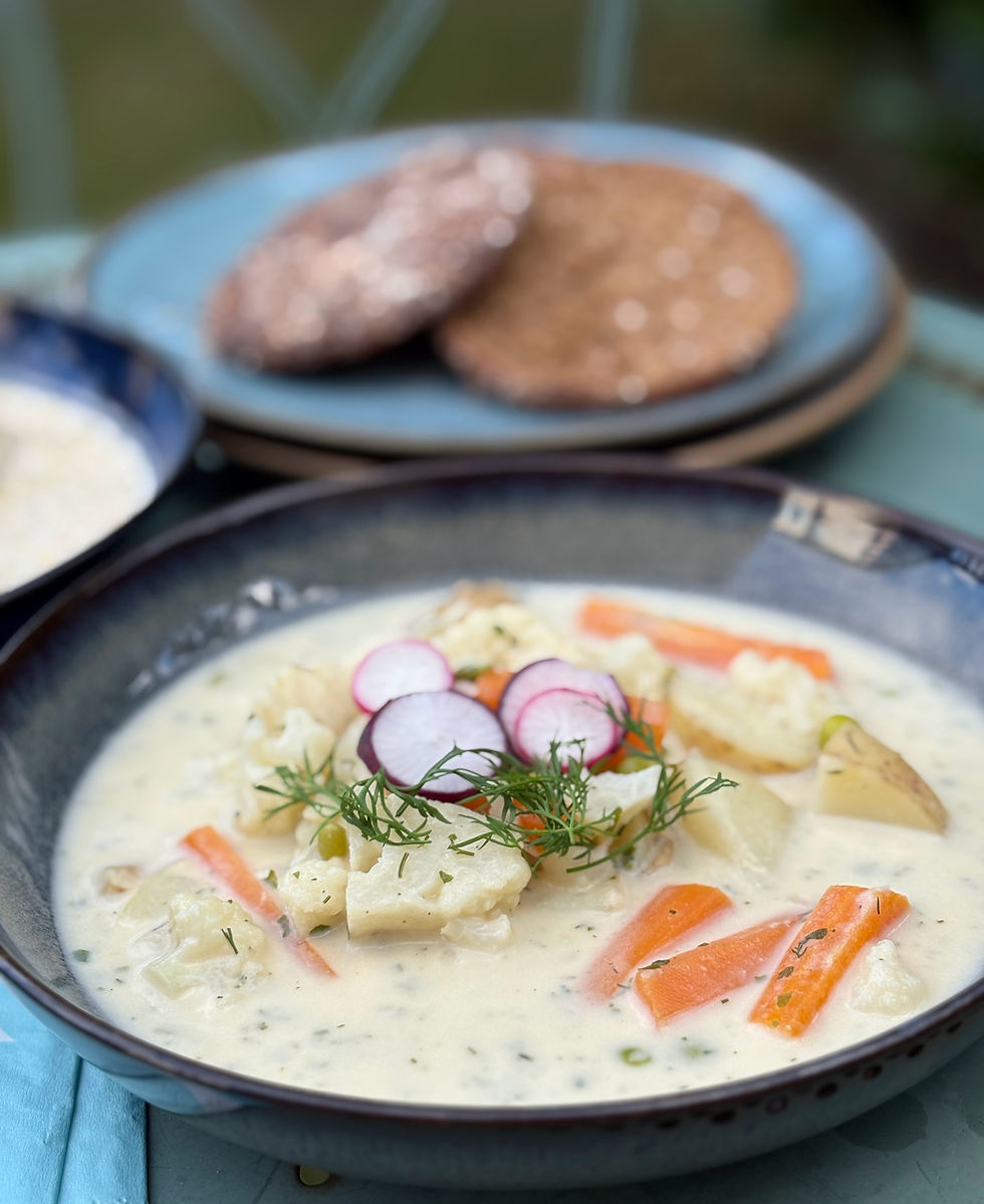 26th July - Kesäkeitto (Finnish summer soup) with rye bread