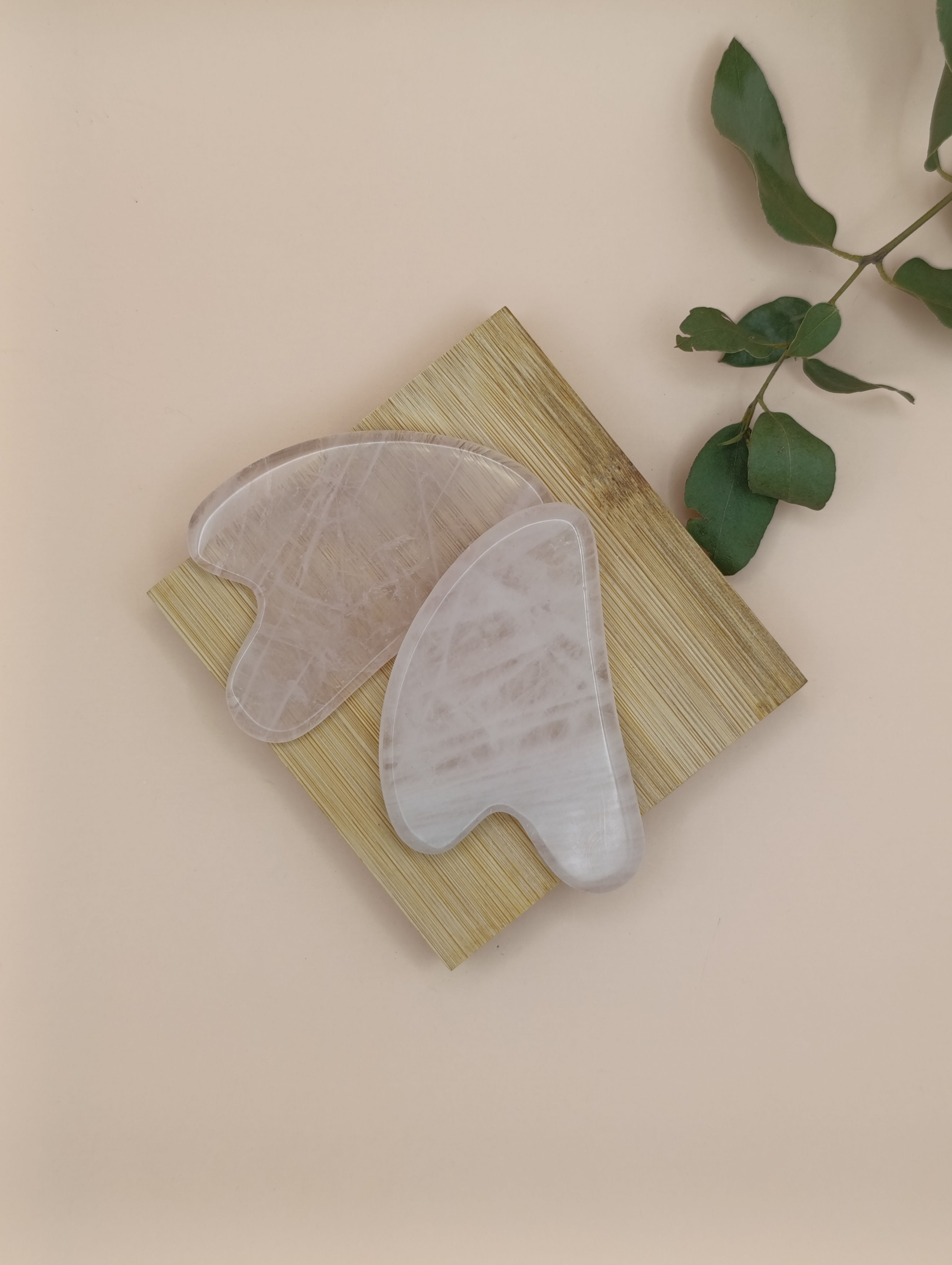 Gua Sha en quartz rose