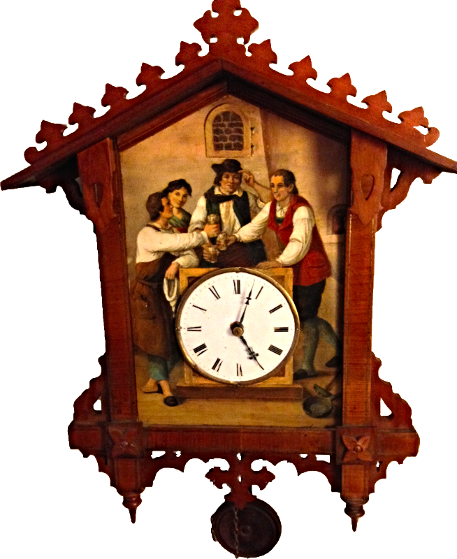 Beha painting on tin cuckoo clock