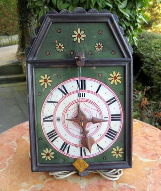 One more added to the collection of early wooden gear Black Forest clocks