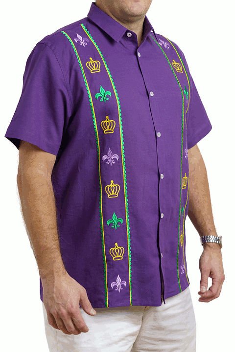 mardi gras dress shirt Mardi Gras Fleur de Lis Printed Polo Shirt Adult LG