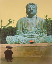 "Encounter" by Charles Bragg- a rabbi looking at a statue of Confucius