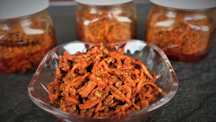 Gujarati Style Sour Mango Pickle with Whole Fenugreek Recipe