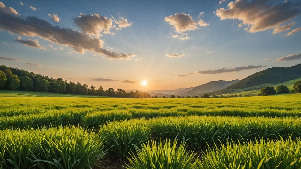 Eye-level view of a serene landscape symbolizing new beginnings