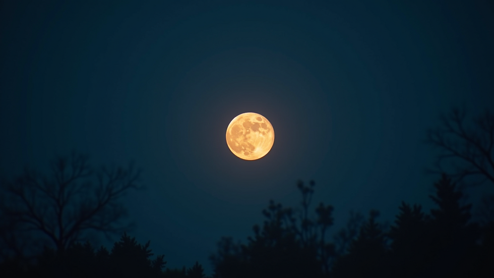 Close-up view of a glowing full moon in a clear night sky