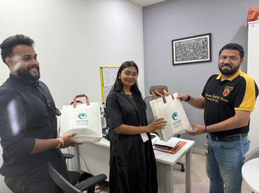 Divya and Dhanush from Synapse being honored by GITAM University.