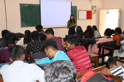 Divya leading a communication and assertiveness session for the second batch of Loyola College students.