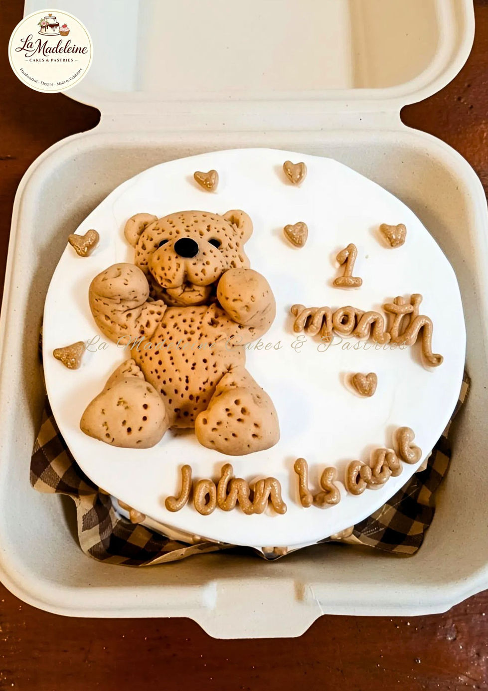 Tiny Teddy Milestone Cake