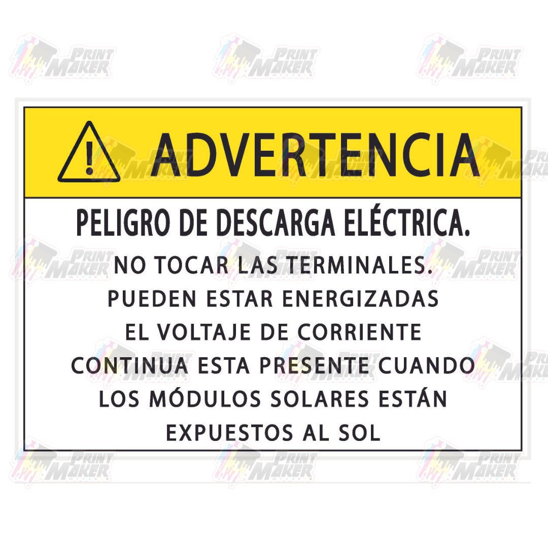 Pliego de Etiquetas para tablero de corriente directa