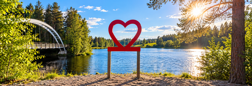 Lemmensilta järven rannalla