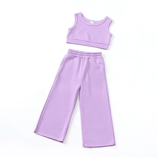 Thumbnail: 2 piezas: camiseta algodón liso, con cintura elástica. Niñas 1 a 6 años.