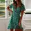 Thumbnail: Floral Ruffle V‑Neck Mini Dress – Boho Short Sleeve Summer Wrap Wear