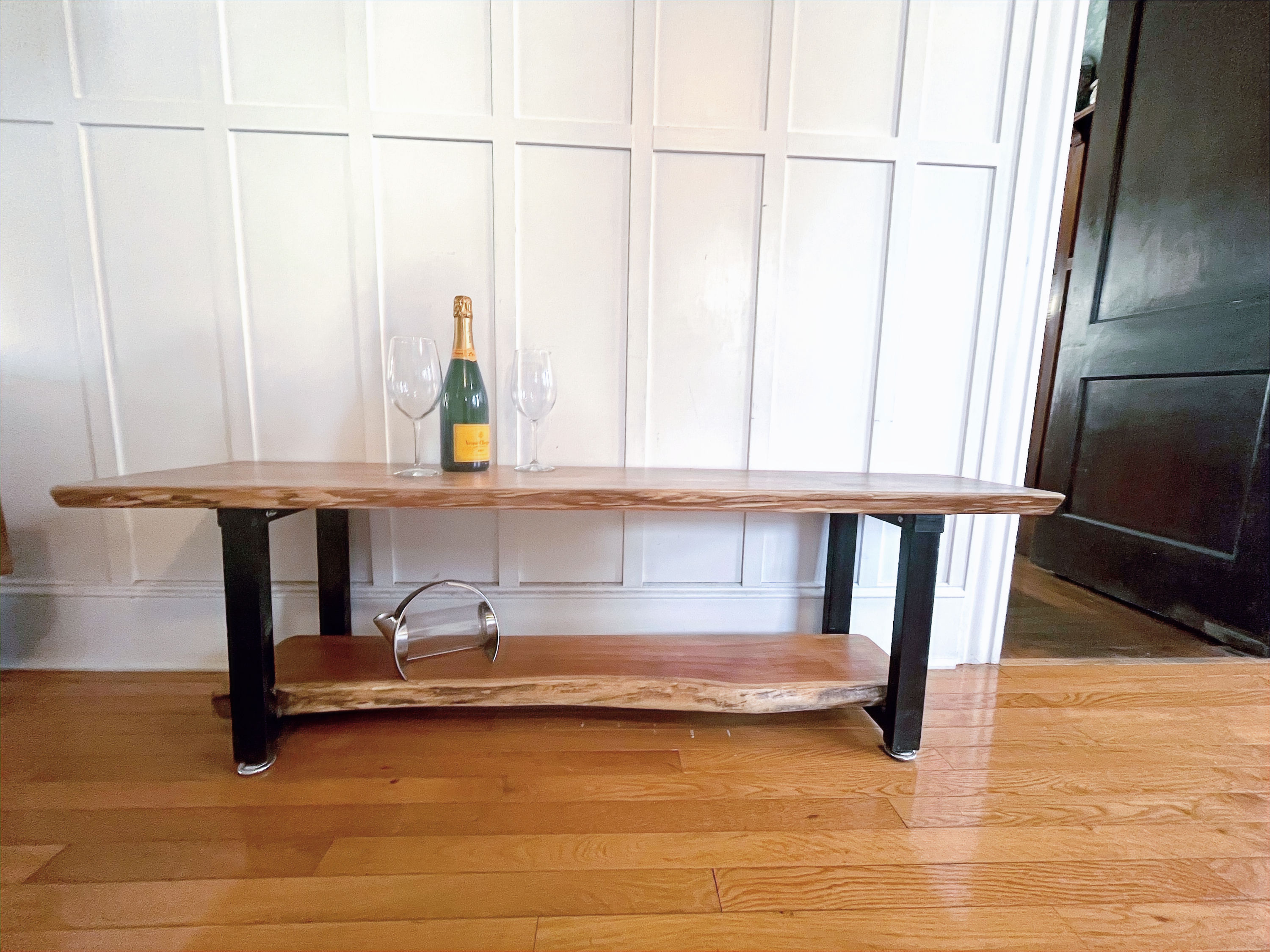 Butternut two tier bench on steel legs