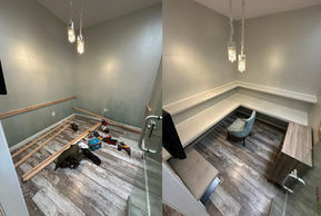 Making a table top and a shelf along the wall