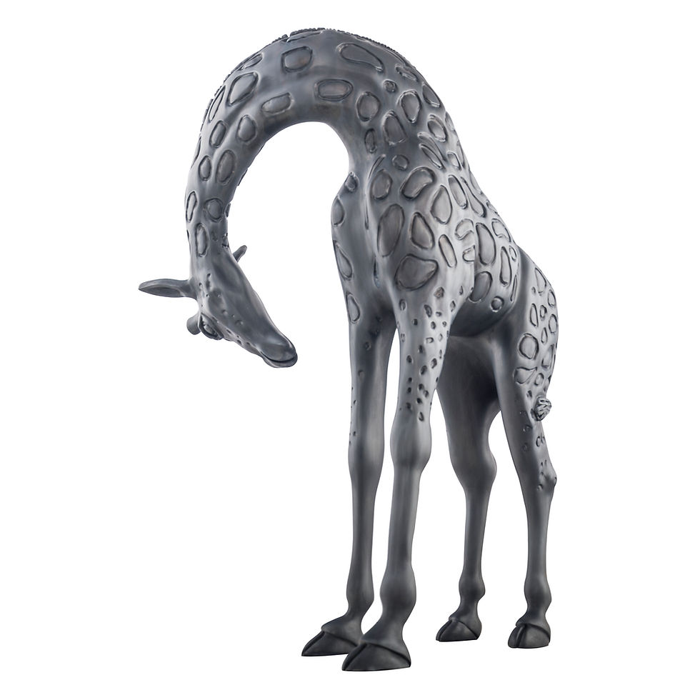 Thumbnail: Black Giraffe Sculpture with Head Down Mother