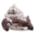 Thumbnail: Silver Leopard Statue Cub Bitting a Branch