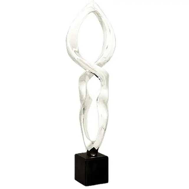 Abstract Flame Silver Sculpture