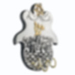 Silver Hamsa hand key holder with Jerusalem image
