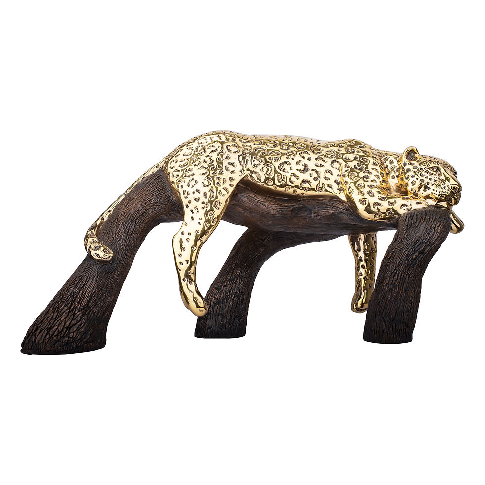 Miniatura: Leopardo de Oro de 24K en Rama