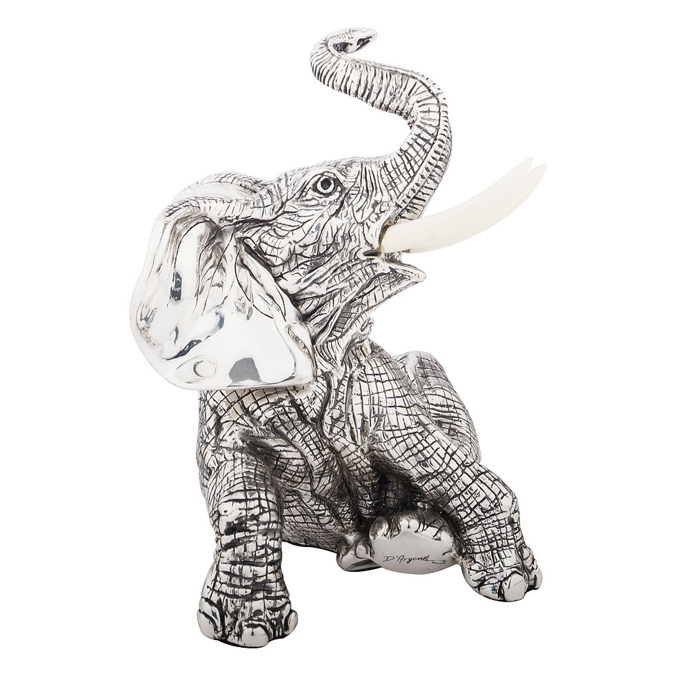 Thumbnail: Sitting Silver Elephant Figurine