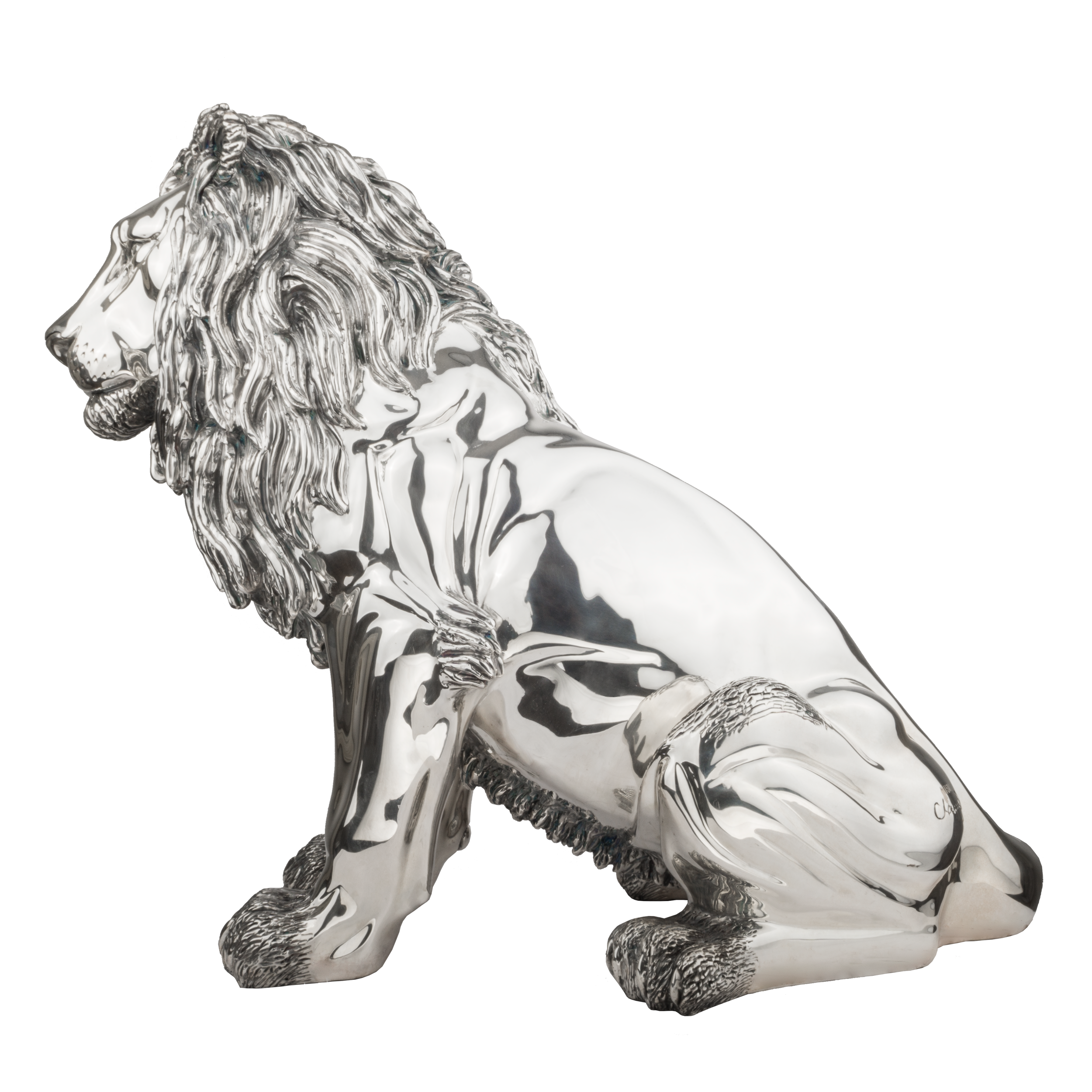 Escultura de Leon de plata