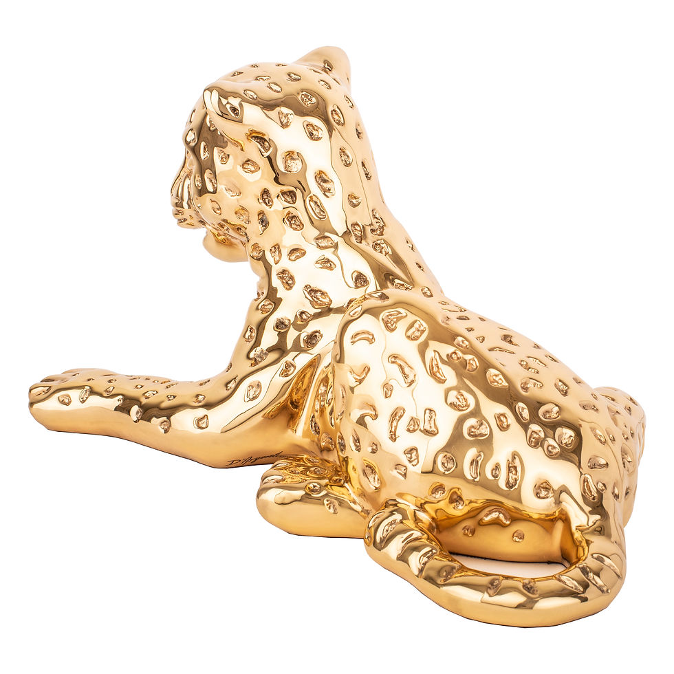 Thumbnail: Gold Leopard Cub Statue
